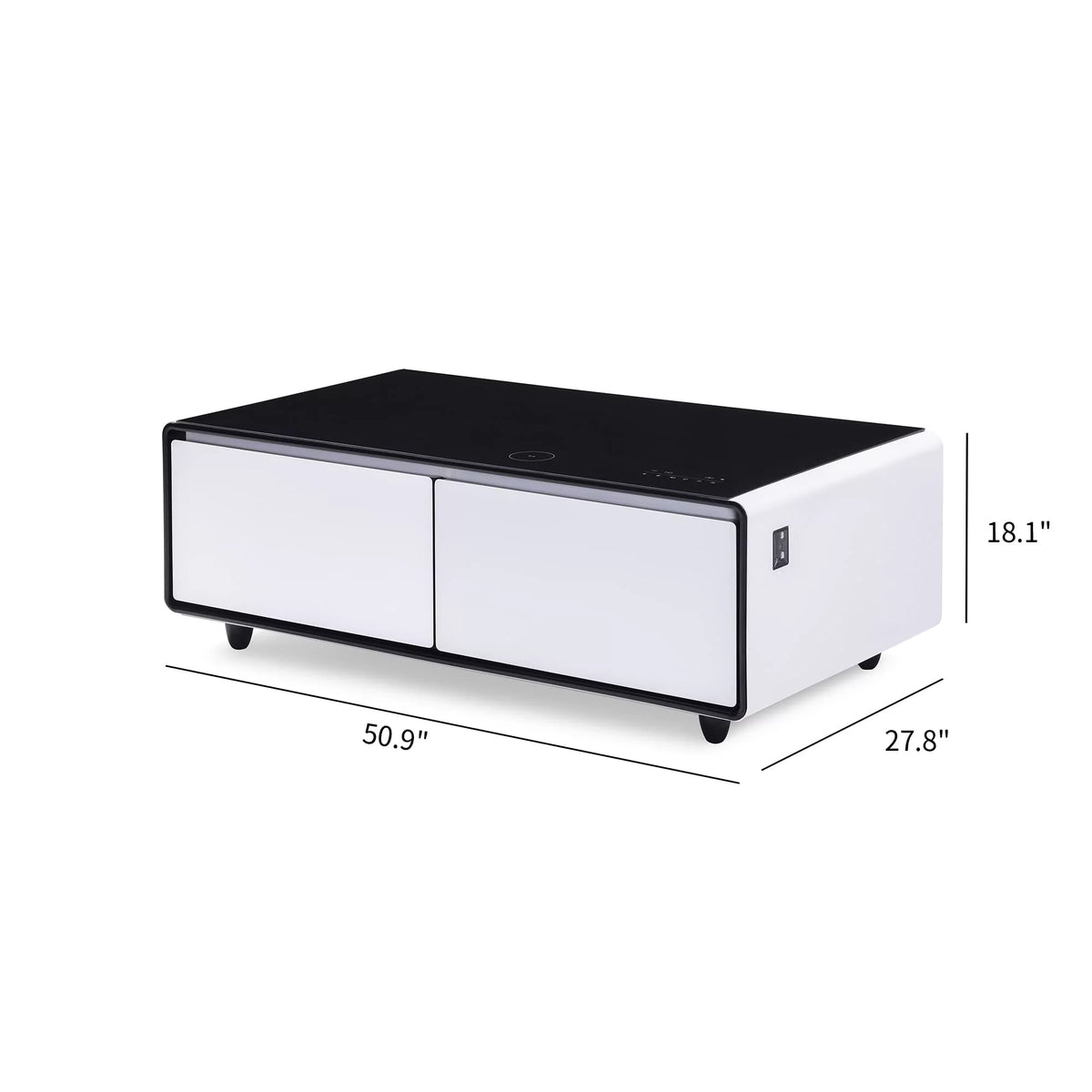 Smart Coffee Table with Fridge and Bluetooth Speaker M1418