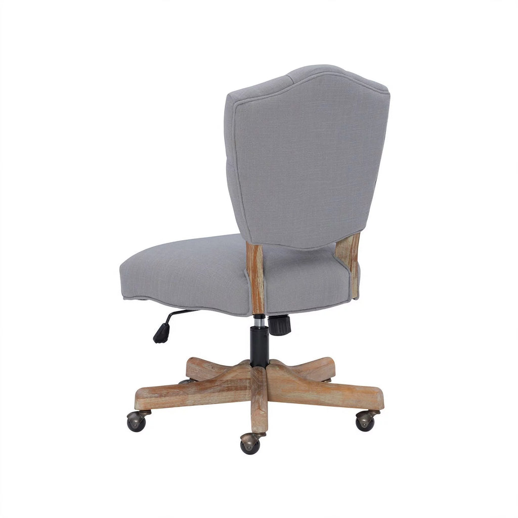 Gray Wood Upholstered Swivel Office Chair P400