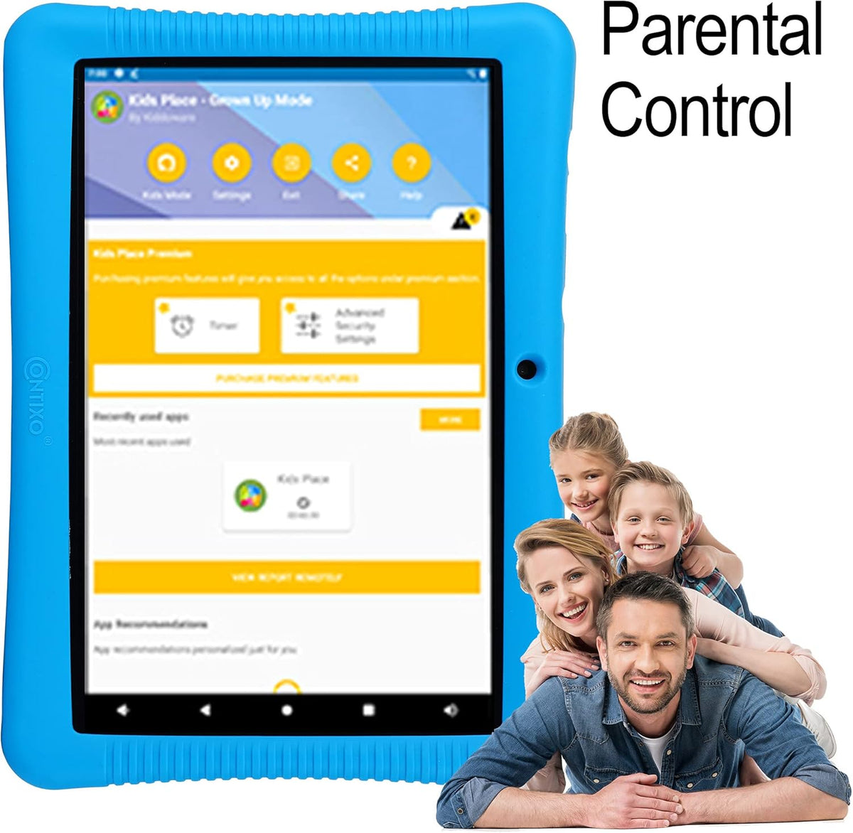 10-inch HD Kids Tablet with Camera, Parental Control, Android 10, 32GB, WiFi, Blue J4137