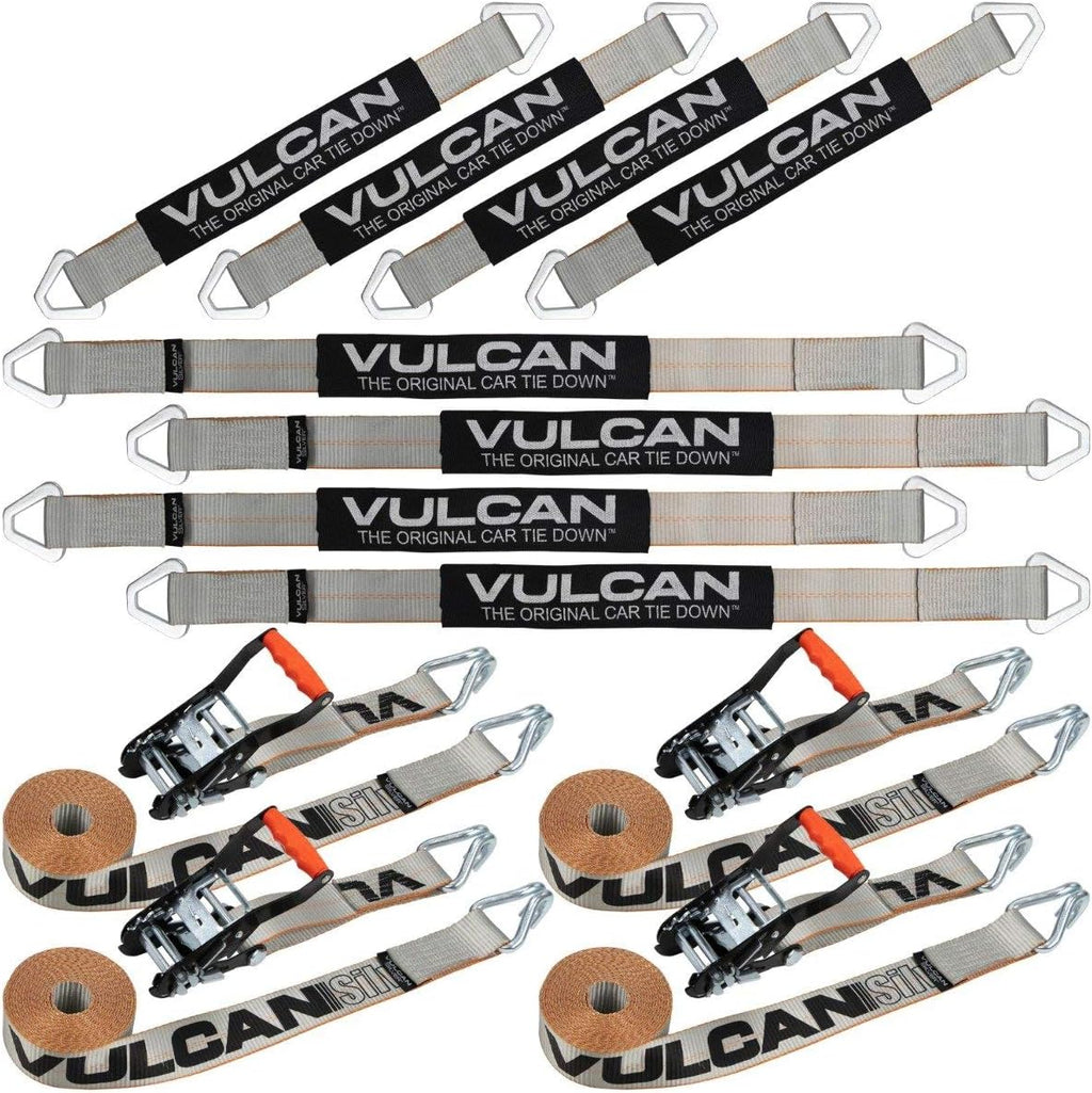 Axle Strap Tie Down Kit with Wire Hook Ratchet Straps U675882