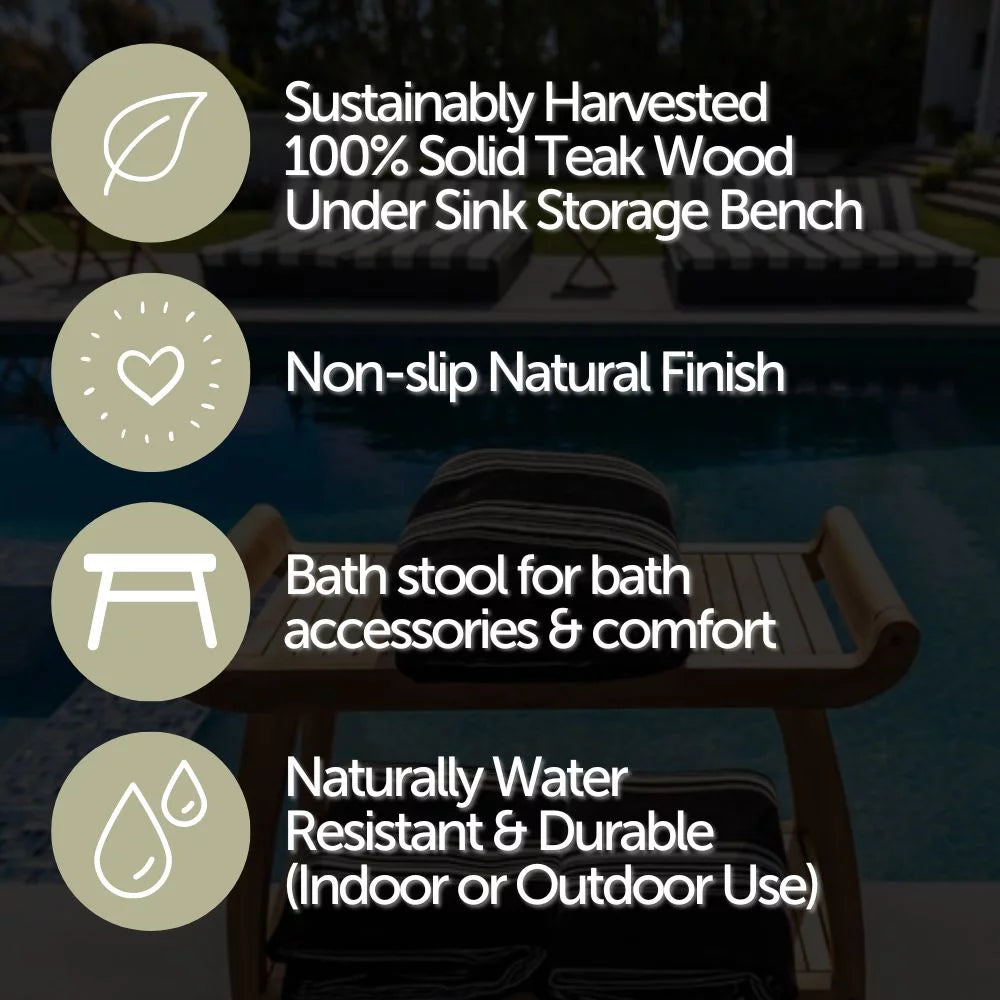 Curved Spa Bench with Shelf Q79253