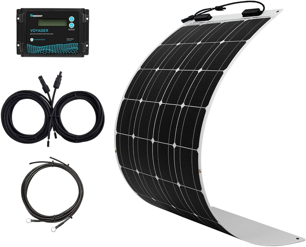 100 Watt 12 Volt Flexible Solar Kit with 100W Monocrystalline Panel and 10A Waterproof PWM Controller X3548