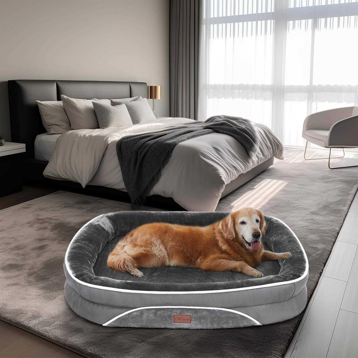 Oversized Orthopedic Dog Bed with Egg Foam Support T45136