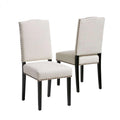 Beige Fabric Dining Room Chairs U5950
