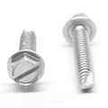 #10-32 x 1/2 Fine Thread Thread Cutting Screw Slotted Hex Washer Head Type 23 Low Carbon Steel Zinc Plated Z224