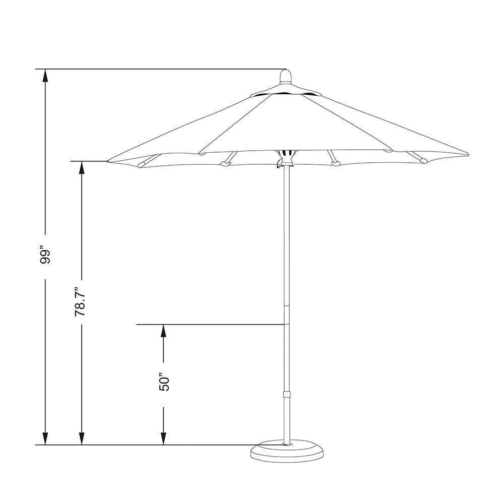 7.5ft Round Wood Umbrella Z489