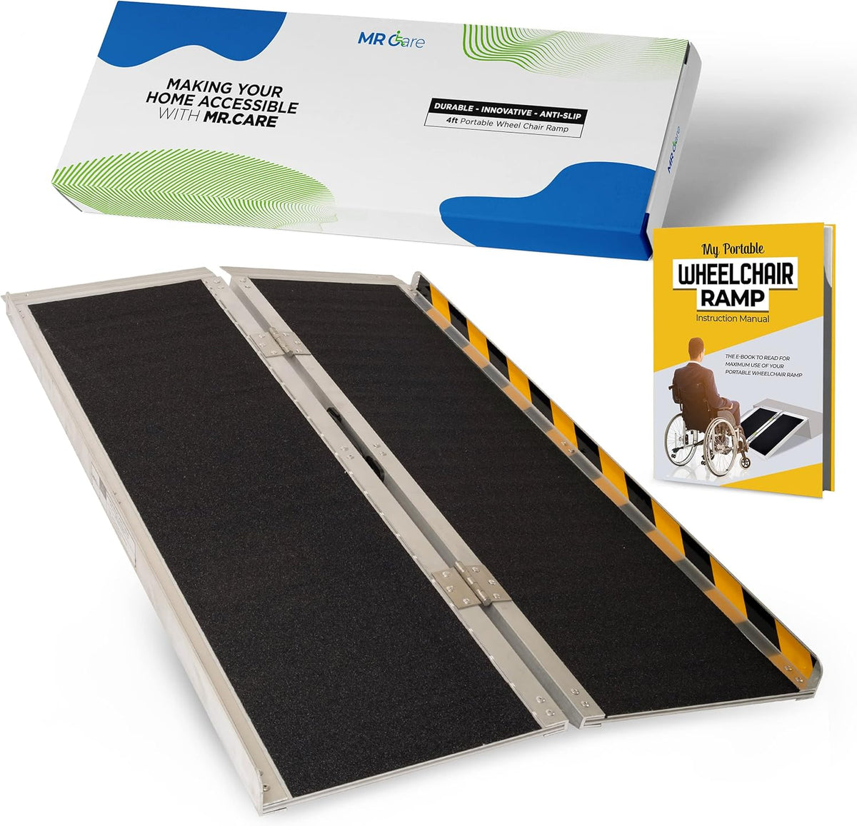 Portable Lightweight Foldable Wheelchair Ramp with Handle 4FT Y852929