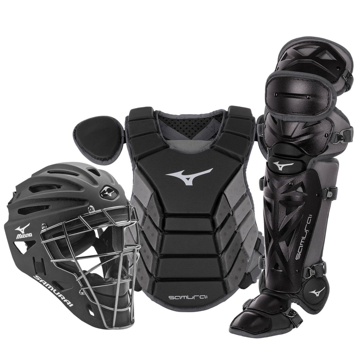 Adult Baseball Catcher's Gear Set - Black/Grey O5030
