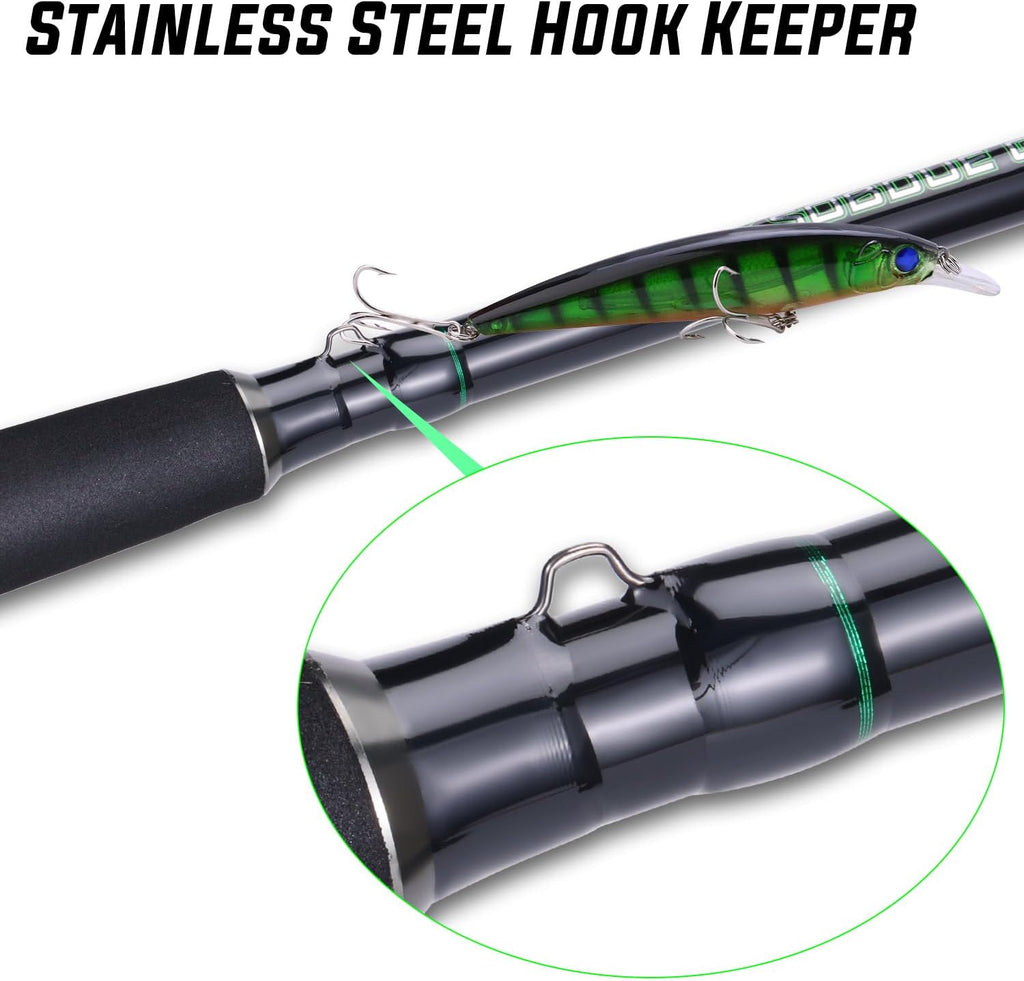Catfish Fishing Rod and Reel Spinning Combo with EVA Non-Slip Grips and Aluminum Reel Seat X9116