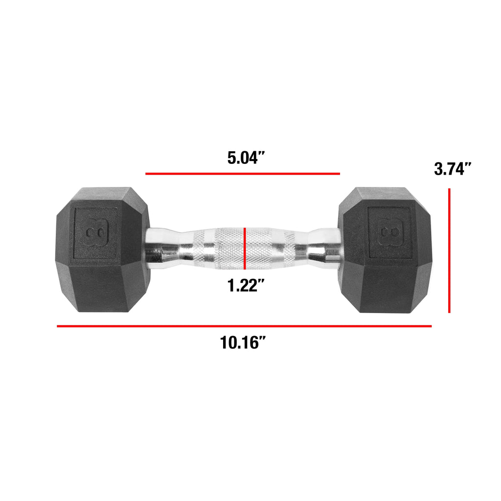 10lb Coated Rubber Hex Dumbbell Pair J30568