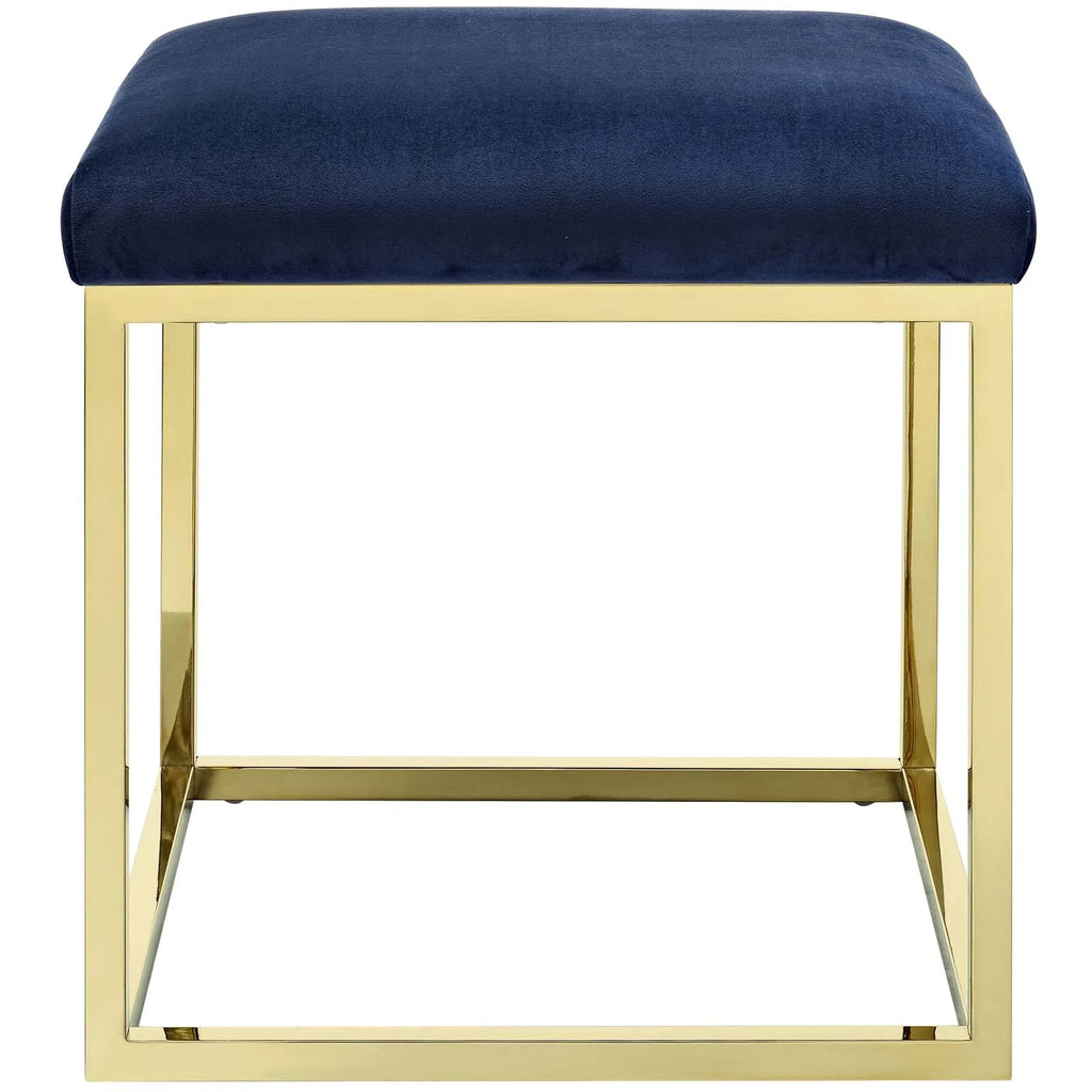 Gold Navy Velvet Accent Chair Ottoman A588