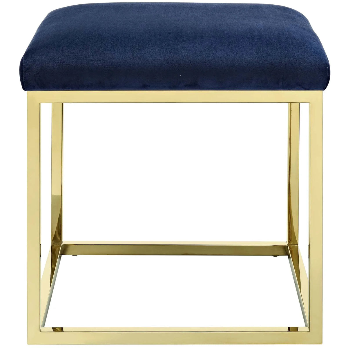 Gold Navy Velvet Accent Chair Ottoman A588