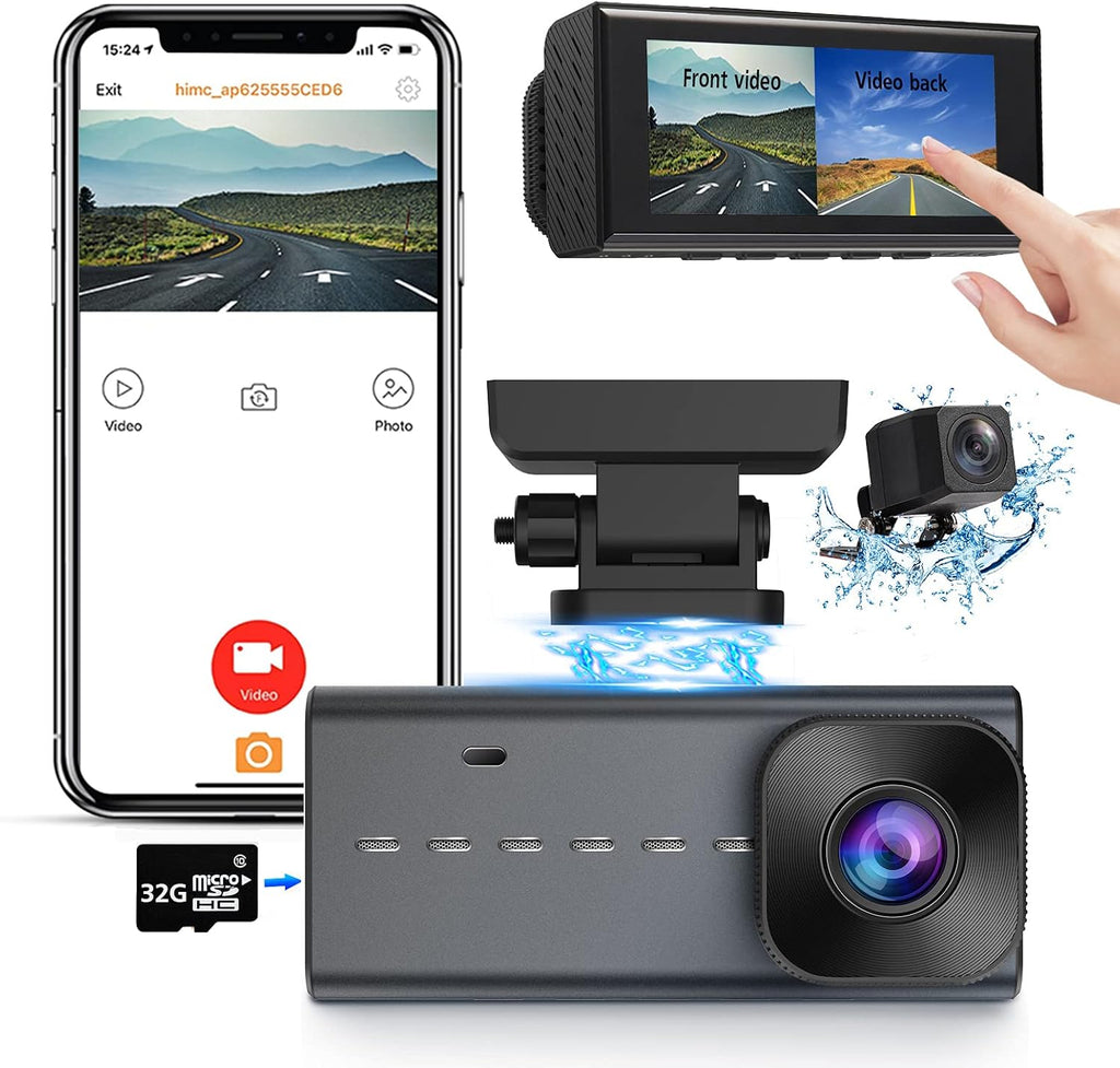 Dash Cam Front and Rear 2K Dual Dash Cam with 3.16 IPS Touchscreen M880639