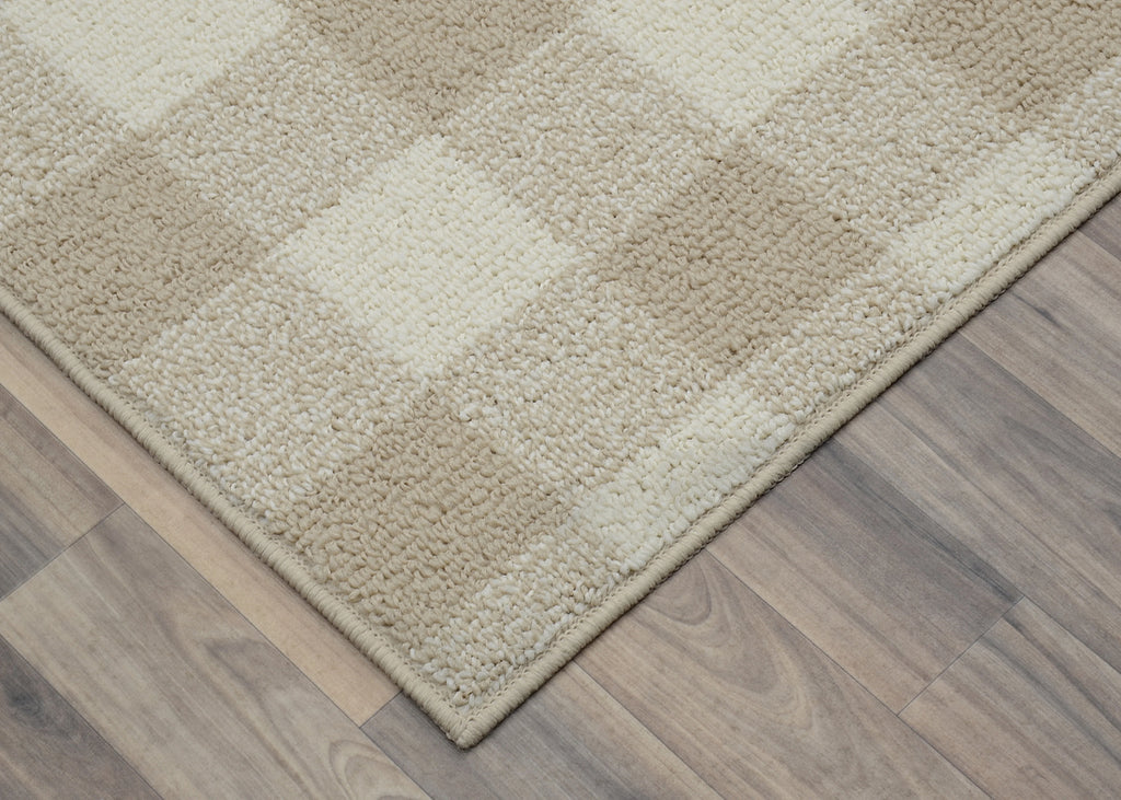 Tan/Ivory Buffalo Plaid 7 ft. x 10 ft. Area Rug B5163