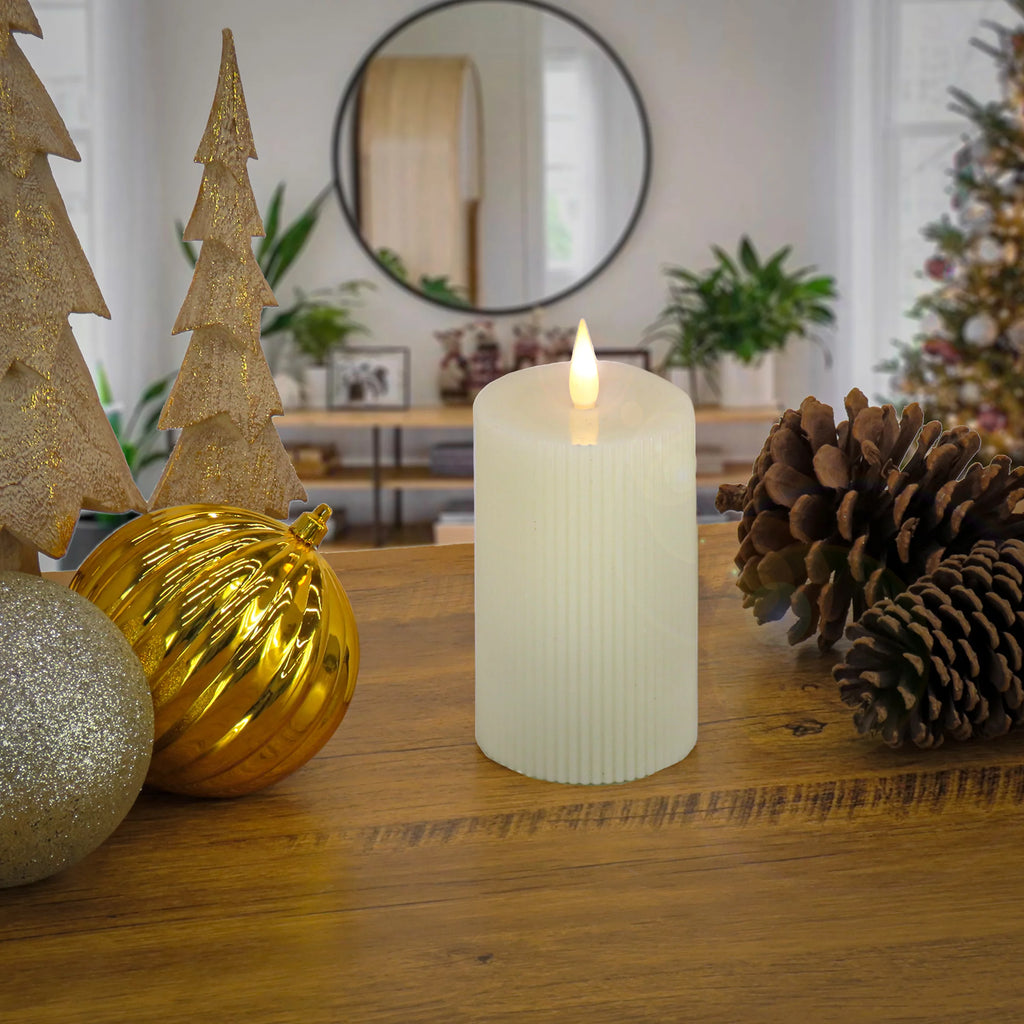 Ivory Warm White LED Flameless Candle with Remote N707475