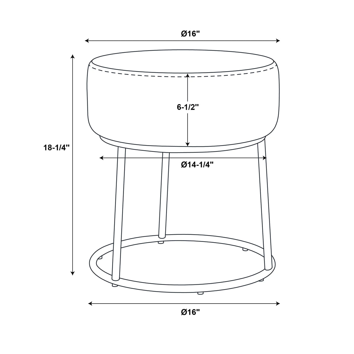 Gold Vanity Stool G740961