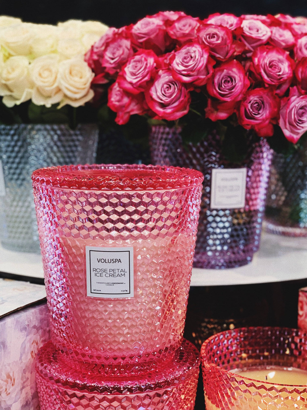 Rose Petal Ice Cream Hearth Candle F11515