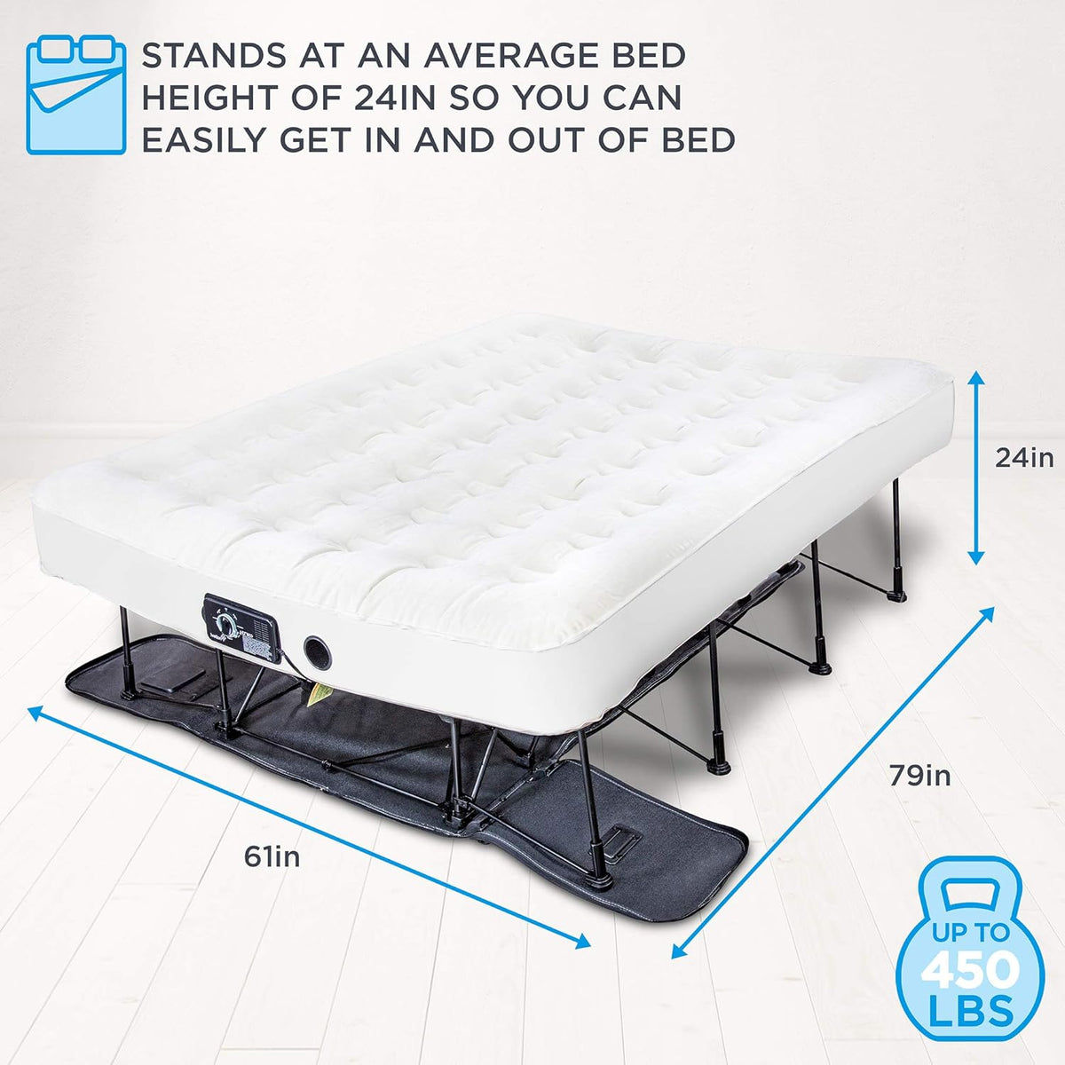 Queen Air Mattress with Frame & Rolling Case M336