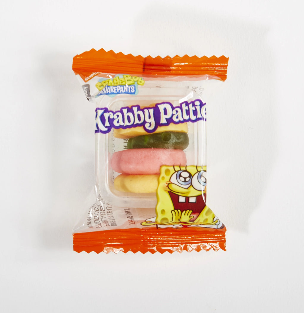 SpongeBob SquarePants Gummy Candy Original Flavor Krabby Patty Theater Box, 2.54 oz Y32550
