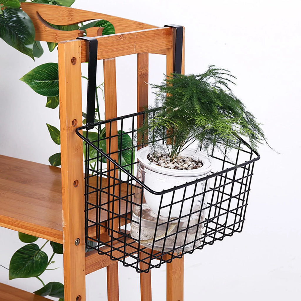 Iron Mesh Shelf Basket Cupboard Cabinet Door Organizer Rack J35907