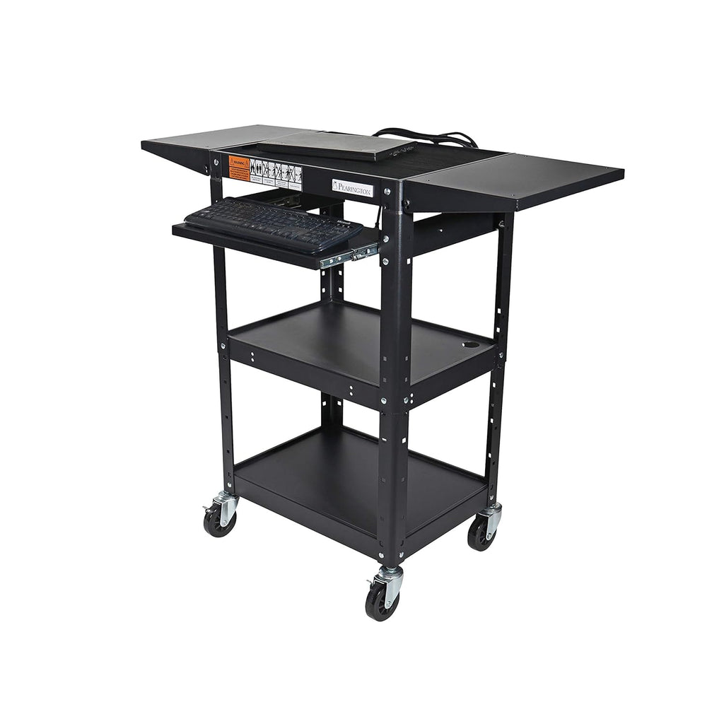 Black Metal Rolling Storage Cart with Adjustable Shelves N4450