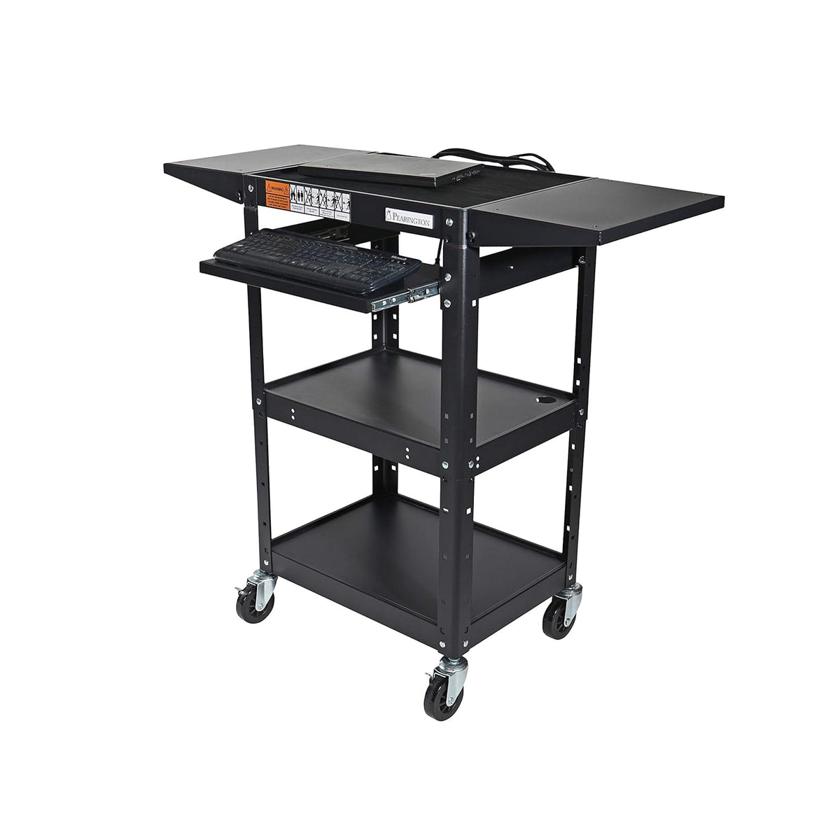 Black Metal Rolling Storage Cart with Adjustable Shelves N4450