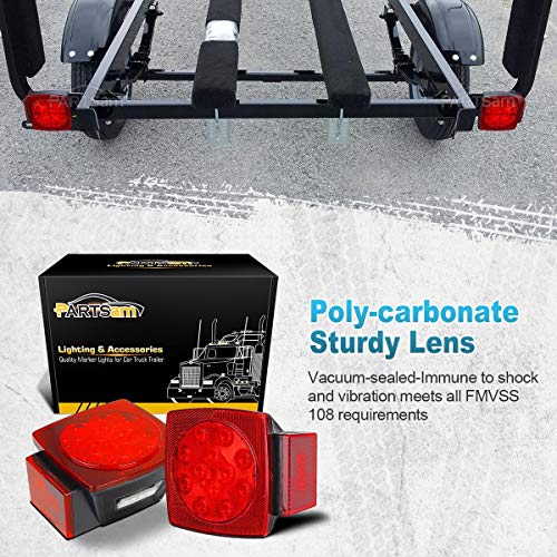 12V Submersible Square LED Trailer Light O130