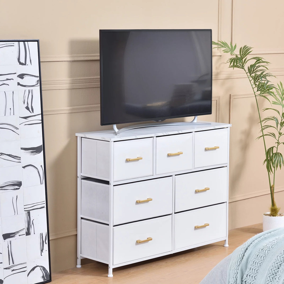 White 7 Drawer Dresser B108835