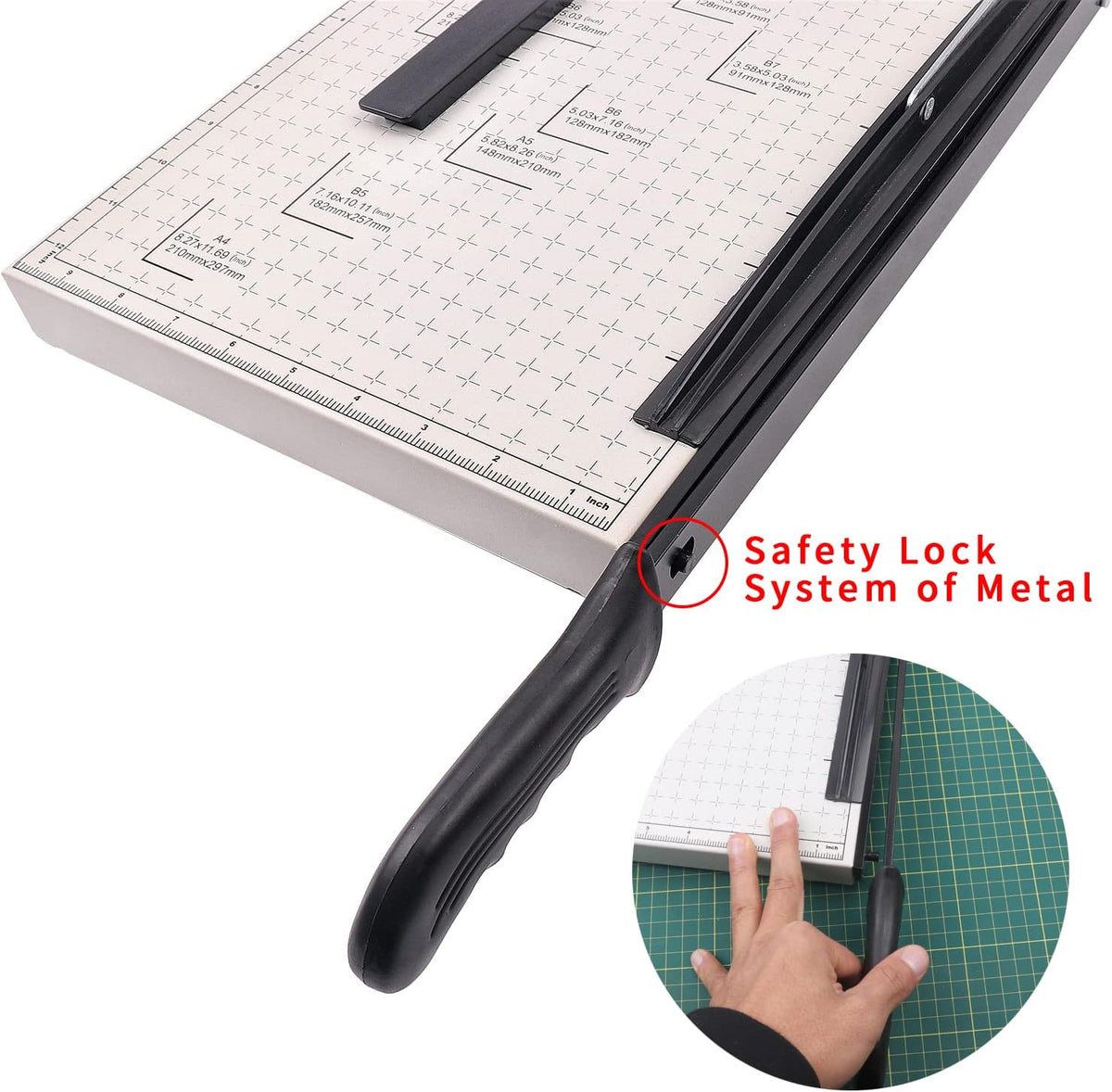 Guillotine Paper Trimmer 15” Cutting Length with Safety Blade Lock X38044