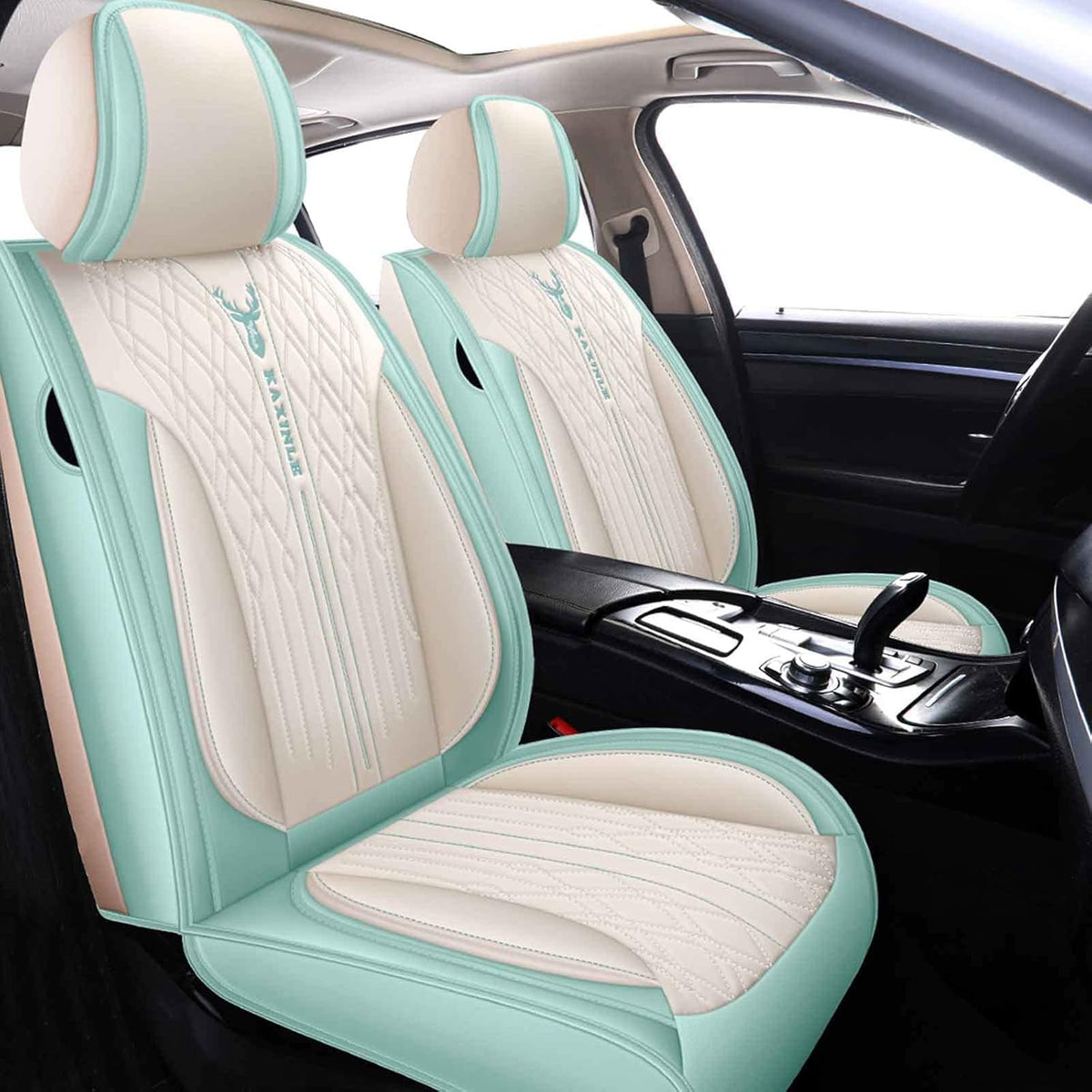 Red Leather Car Seat Covers 5 Seats Full Set Waterproof I82164