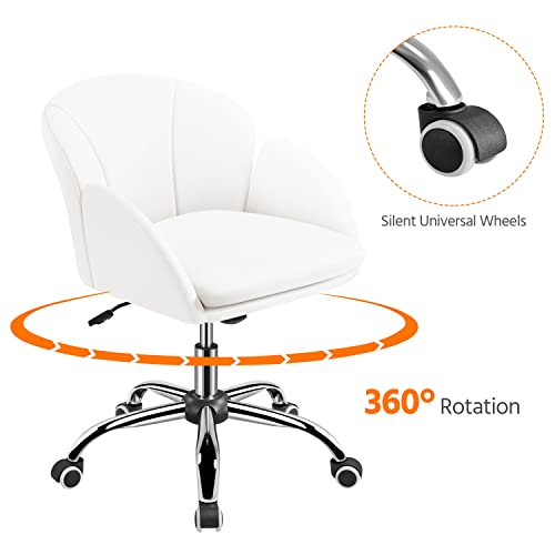 Pink Upholstered Swivel Desk Chair with Armrests V836