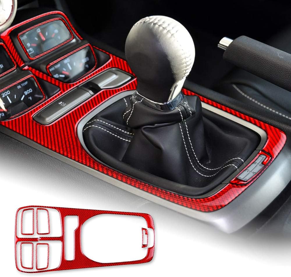 Carbon Fiber Gear Shift Panel Cover Sticker Black Pack of 2 I823