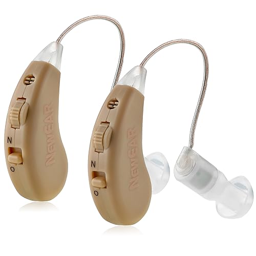 Black Rechargeable BTE Hearing Amplifier Pair with USB Dock R66877