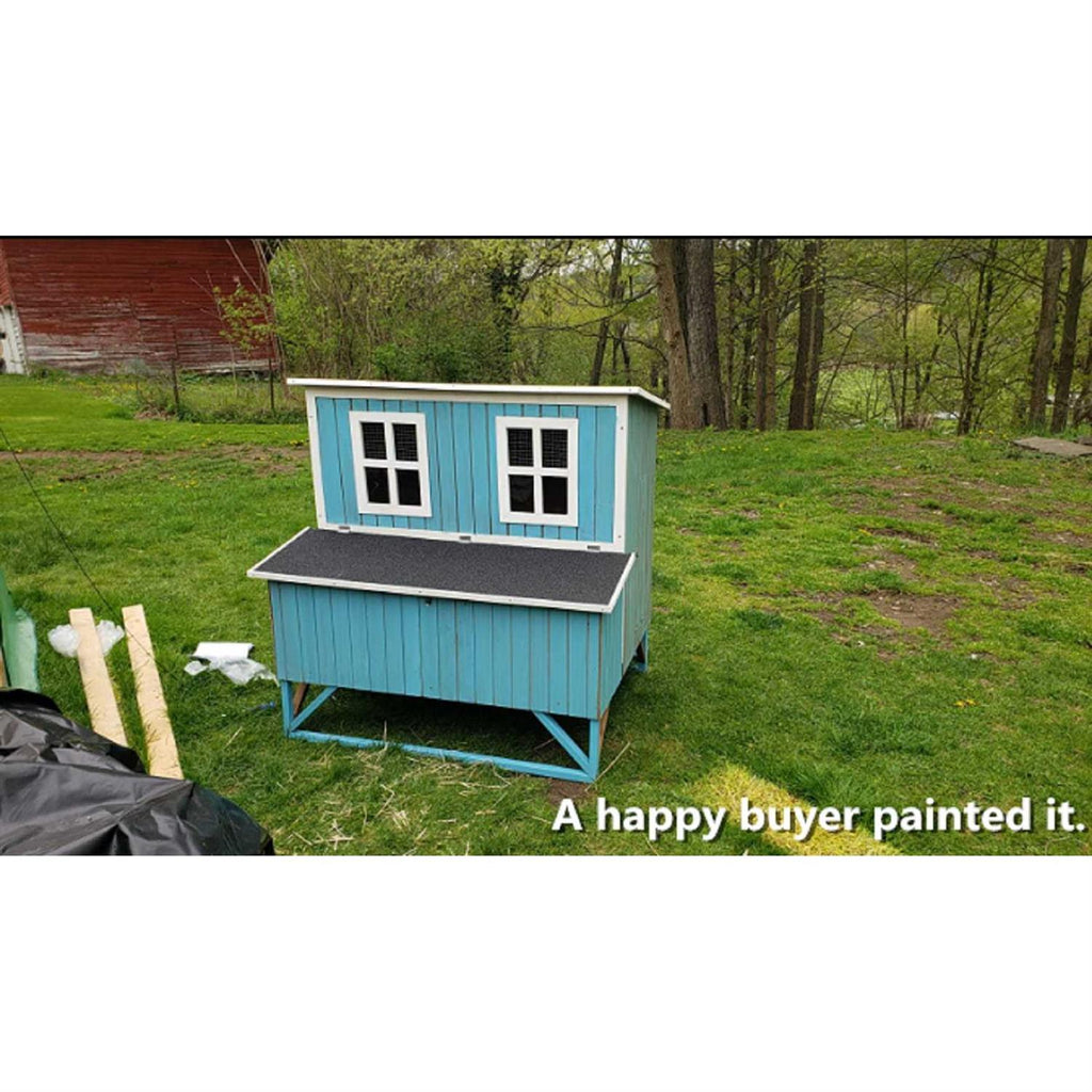 Large Wood Chicken Coop 4-8 Chickens 4 Nesting Box R567