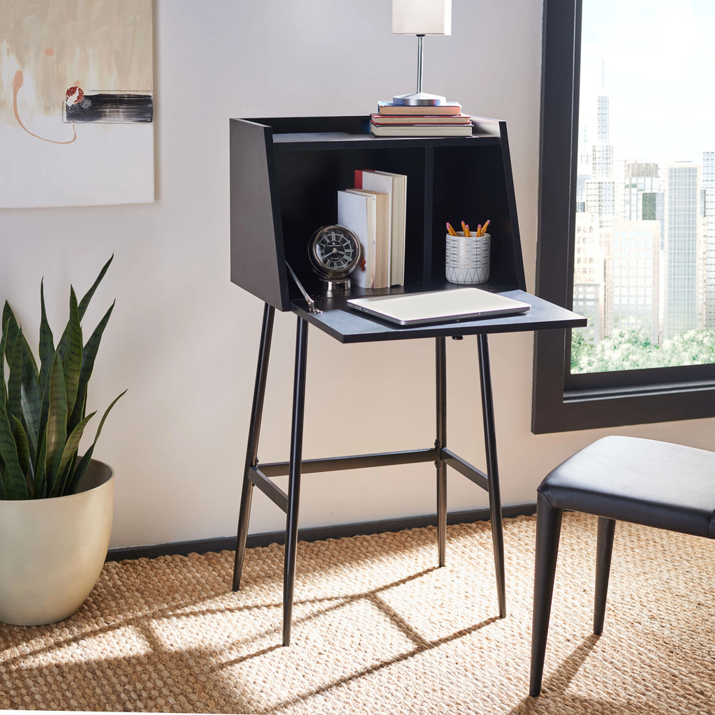 Black Modern Secretary Writing Desk P418907