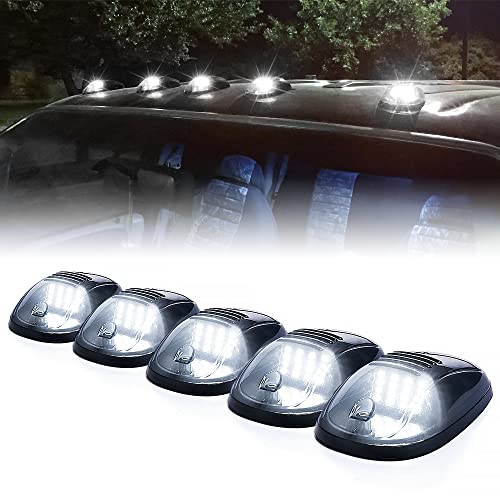 Black Smoked Lens 12 LEDs Cab Clearance Light 5 Pcs Roof Top Marker Running Lights Kit U434