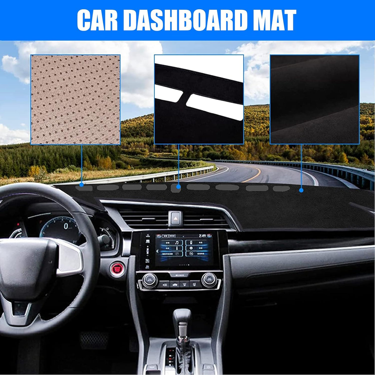 Black Custom Fit Dashboard Cover for Jeep Grand Cherokee 2011-2021 S593