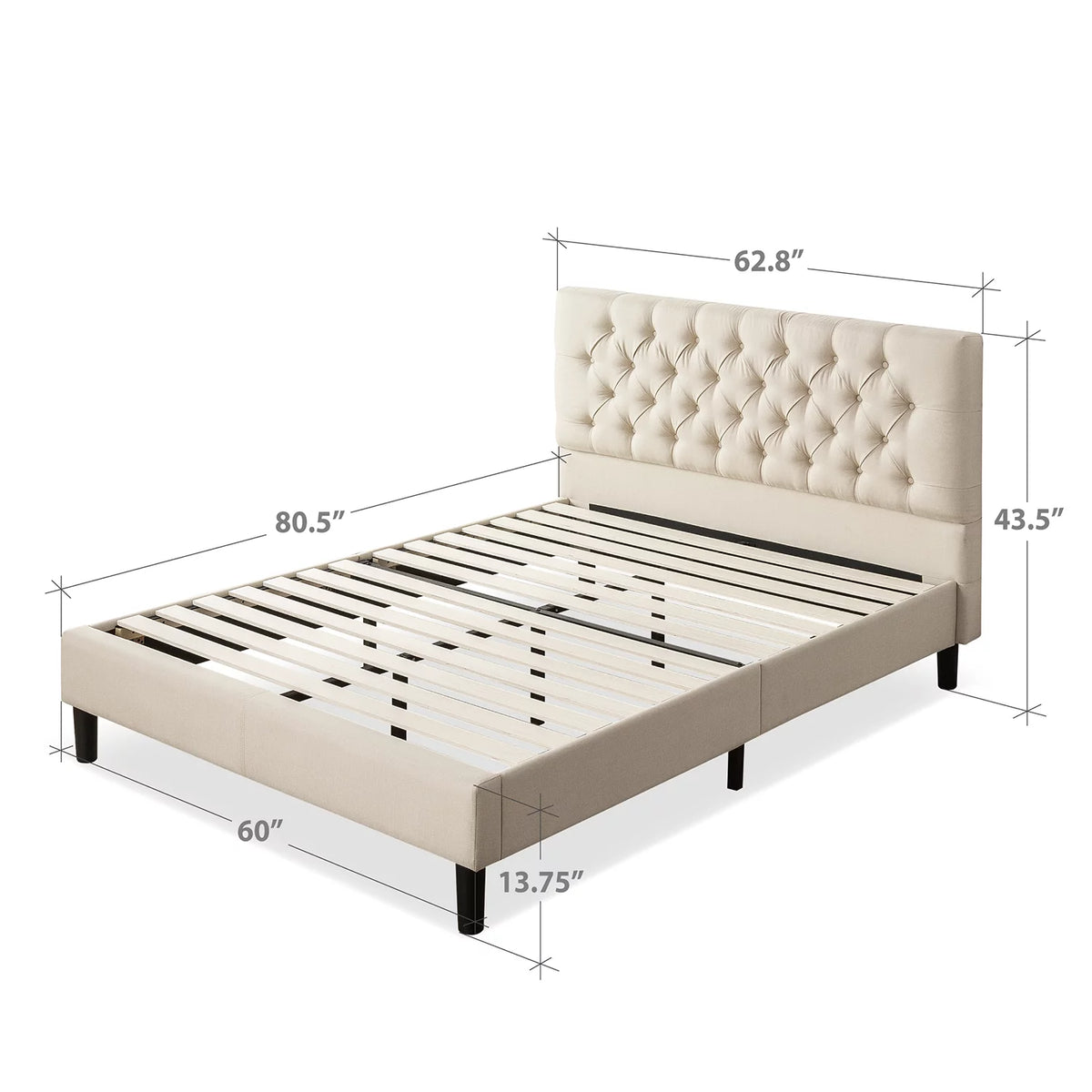 Queen Upholstered Platform Bed Frame J379880