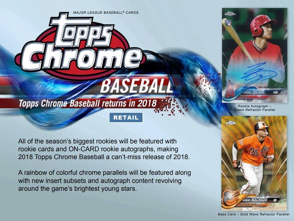2018 Topps Chrome Baseball Blaster Box D3524