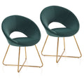 Set of 2 Velvet Accent Chair with Golden Metal Base U112503