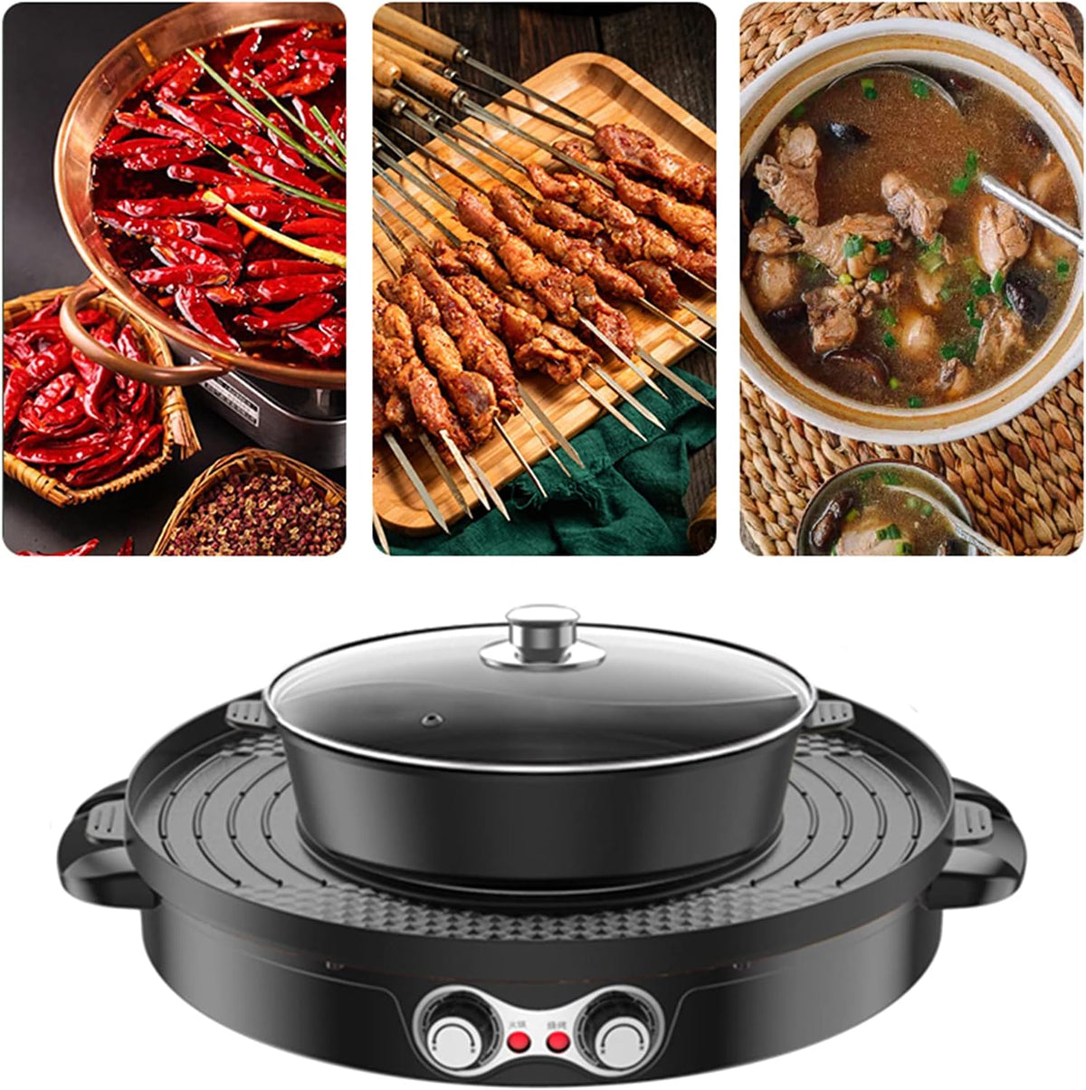 2 in 1 Electric Hot Pot Grill K567