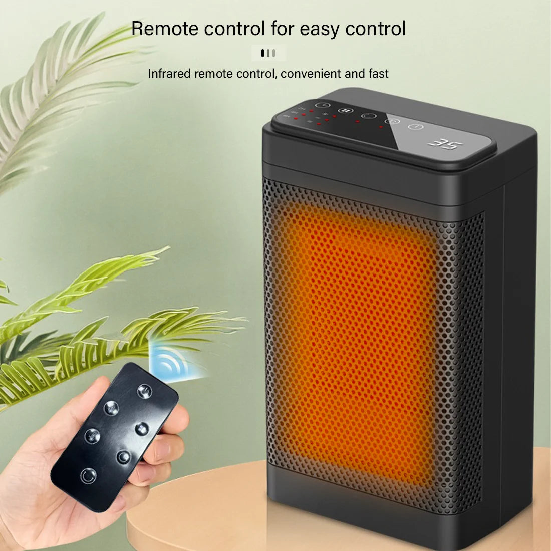 1500W Portable Electric Heater with Thermostat, Timer and Remote J12576