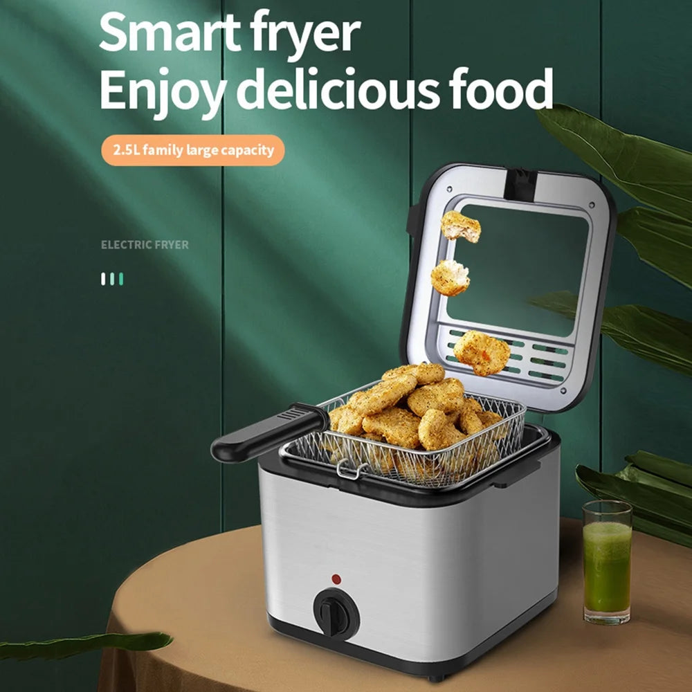 2.5L 1000W Stainless Steel Electric Fryer V8895