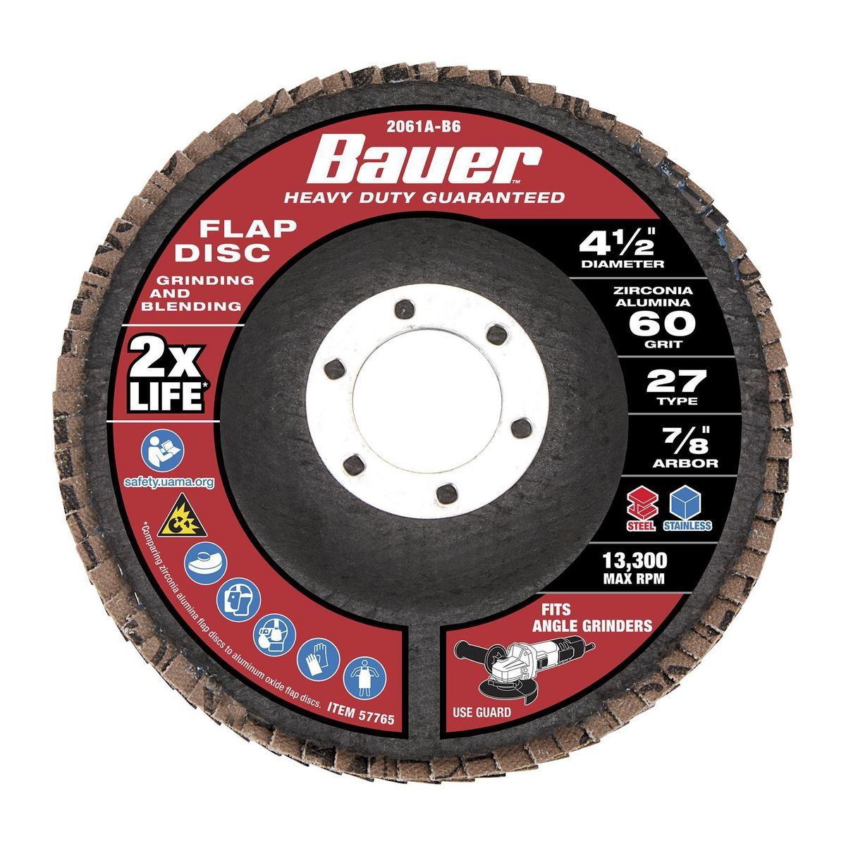 4-1/2 in. 60-Grit Type 27 Flap Disc with Fiberglass Backing H49173