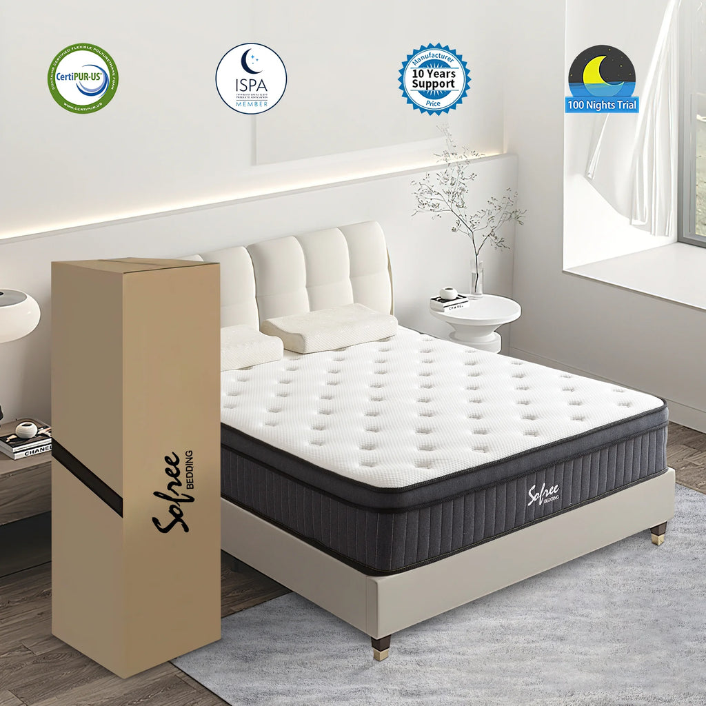Queen 10 Inch Memory Foam Pocket Spring Mattress W32535