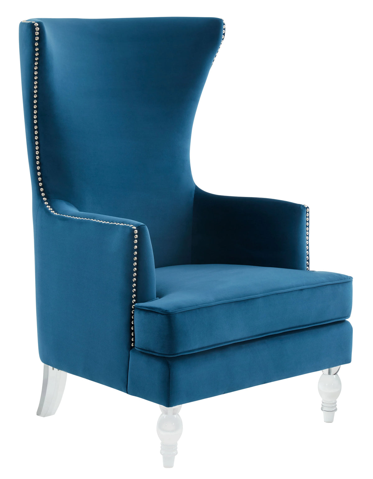 Navy Velvet Wingback Chair T928