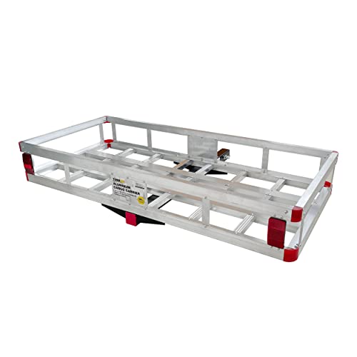 Aluminum Cargo Carrier with High Side Rails, 500-lb Load Capacity, Grey, 49" x 22.5" T8700