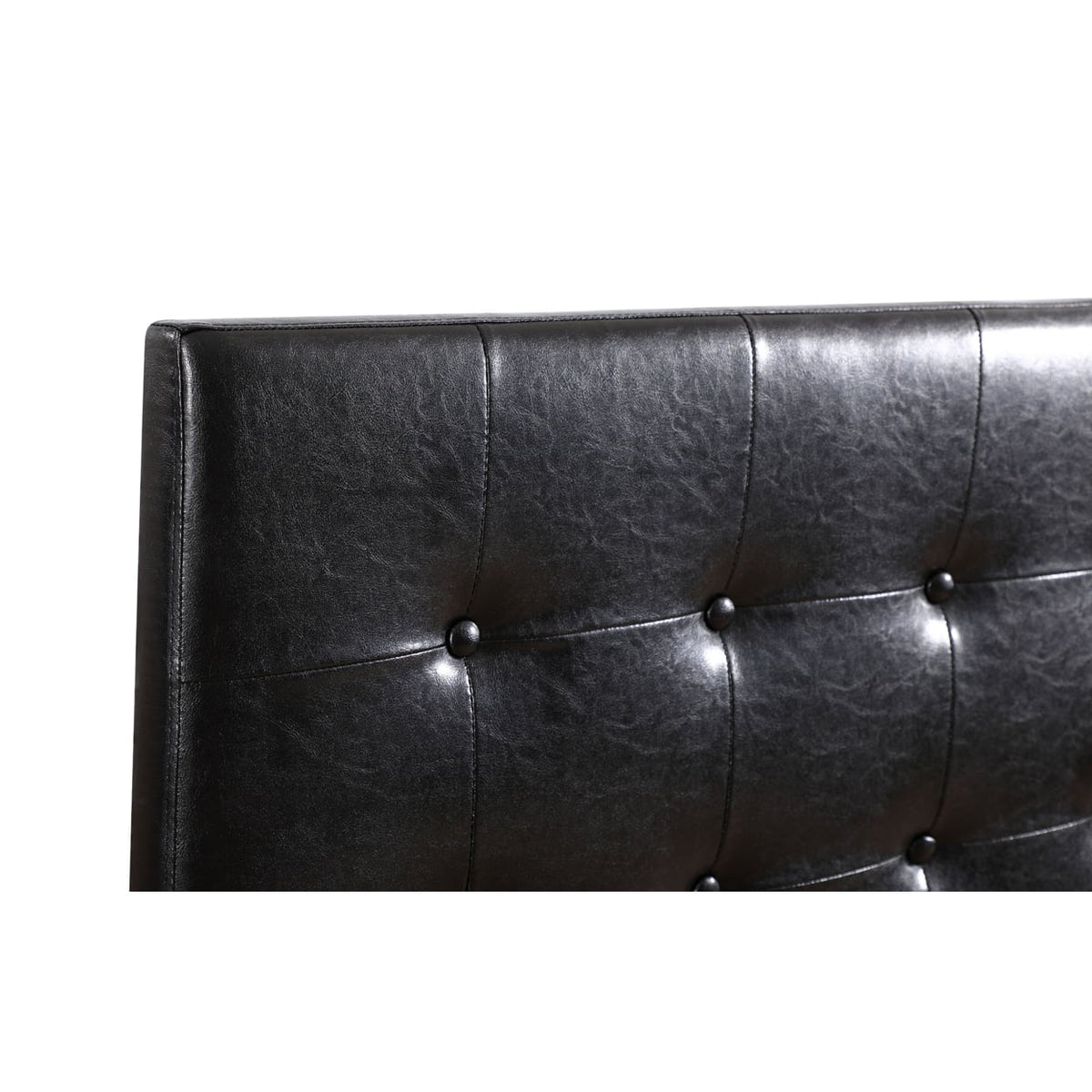 Black Twin Upholstered Tufted Panel Headboard K79427