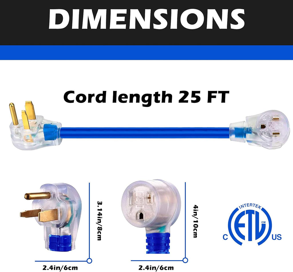 50A 25FT 6-50R Female 6-50P Male Heavy Duty Welder Extension Cord Q8097