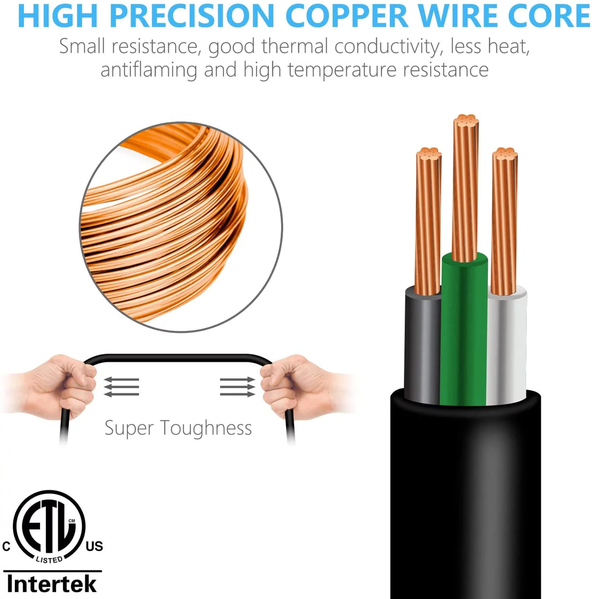 50 Feet 16AWG 13A 3 Prong Extension Cord with Safety Cover P537840